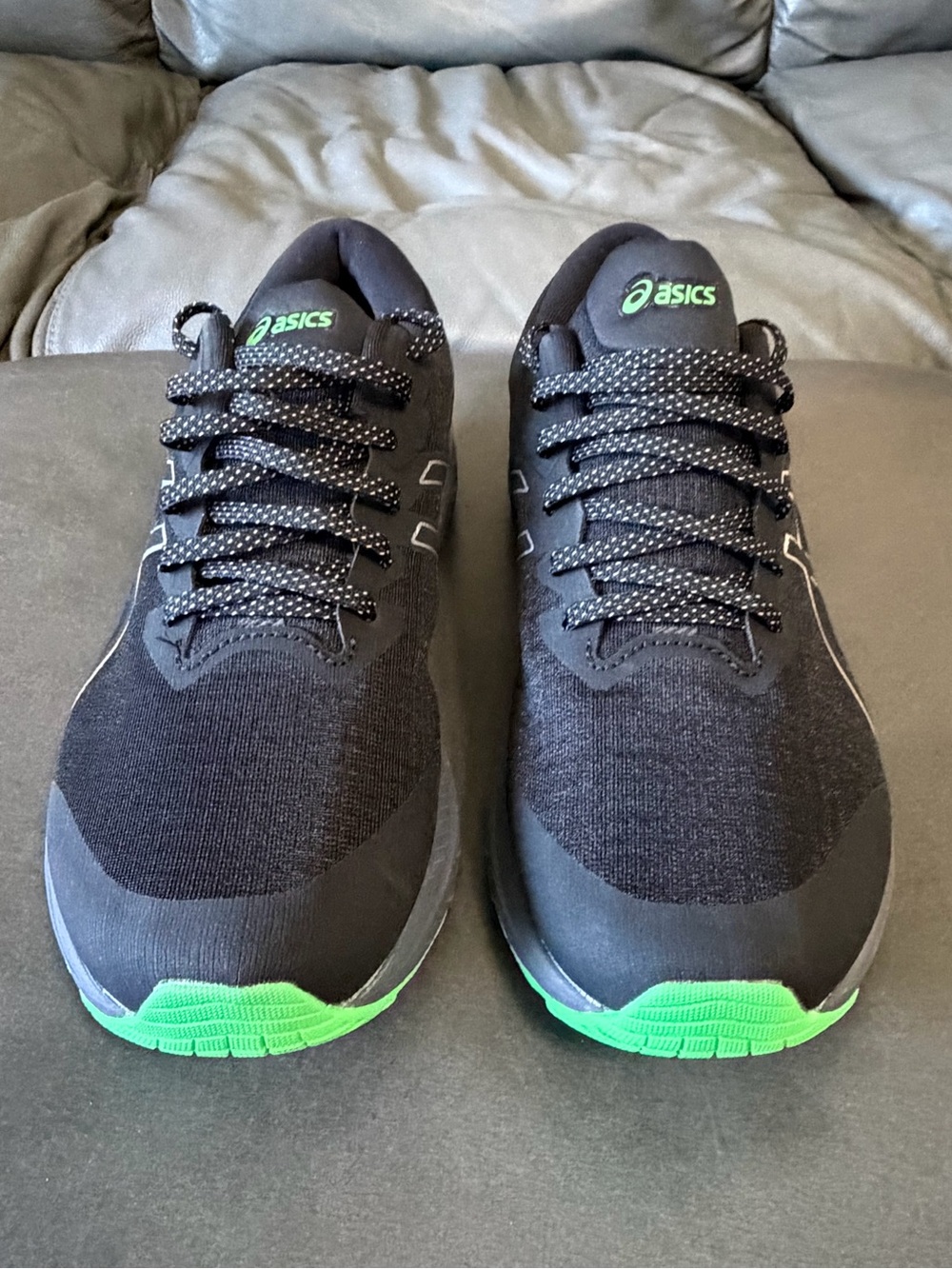 ASICS Running Shoes- GT 1000, Black & Green, Size 10